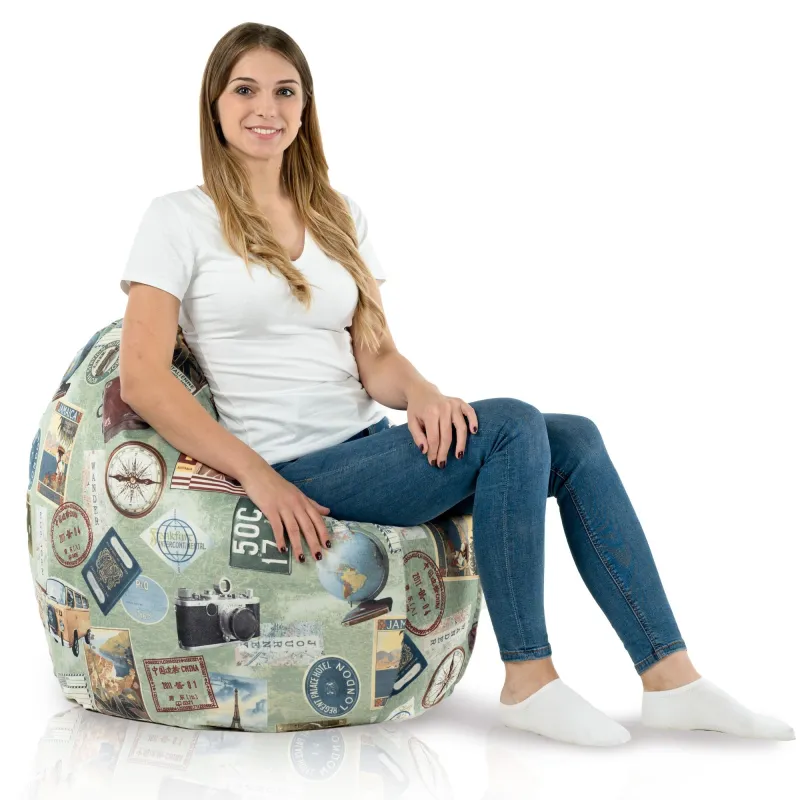 Coussin Rond Monaco 90 cm Tissu Imprimé | Italpouf