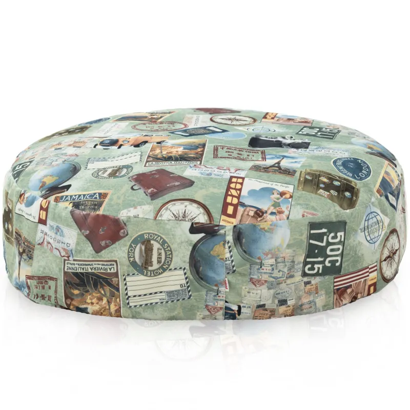 Coussin Rond Monaco 90 cm Tissu Imprimé | Italpouf