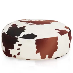 Pouf Repose-pieds Rond - Tissu Imprimé Premium