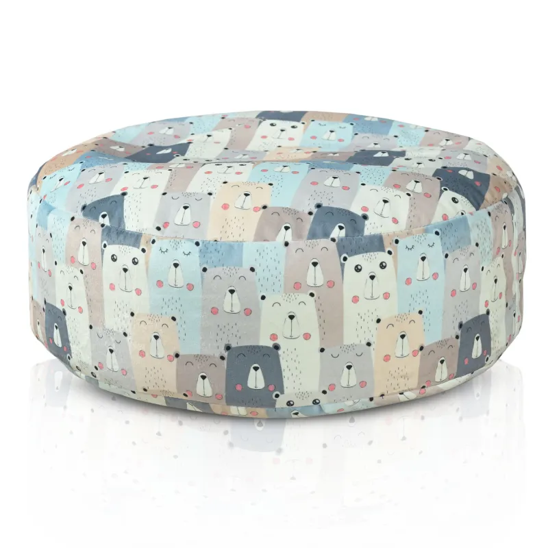 Pouf Repose-pieds Rond - Impressions Premium
