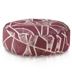 Pouf Repose-pieds Rond - Tissu Imprimé Premium