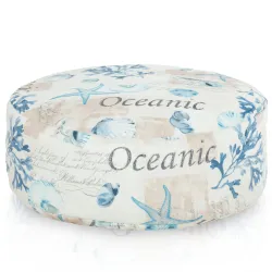 Pouf Repose-pieds Rond - Tissu Imprimé Premium