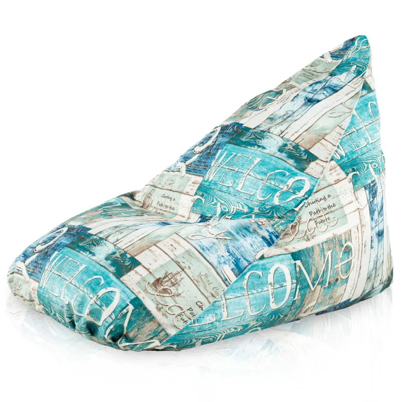 Pouf Poire de Sol XL Bermuda - Tissu Imprimé Premium – vue 2