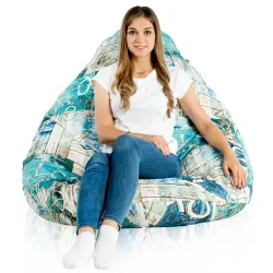 Pouf avec Dossier XXL Drop - Tissu Imprimé Premium – vue 54