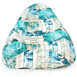 Pouf avec Dossier XXL Drop - Tissu Imprimé Premium – vue 36