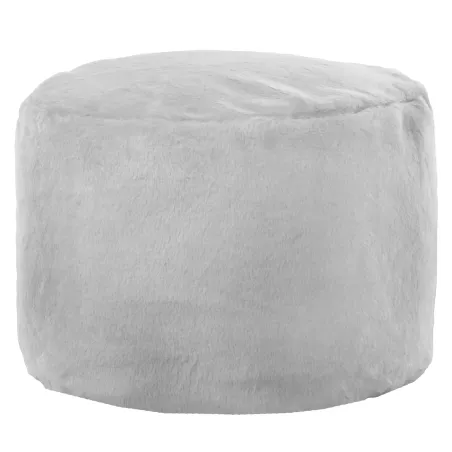 Pouf Rond Cylindre - Fausse Fourrure Yeti - Fausse Fourrure Yeti