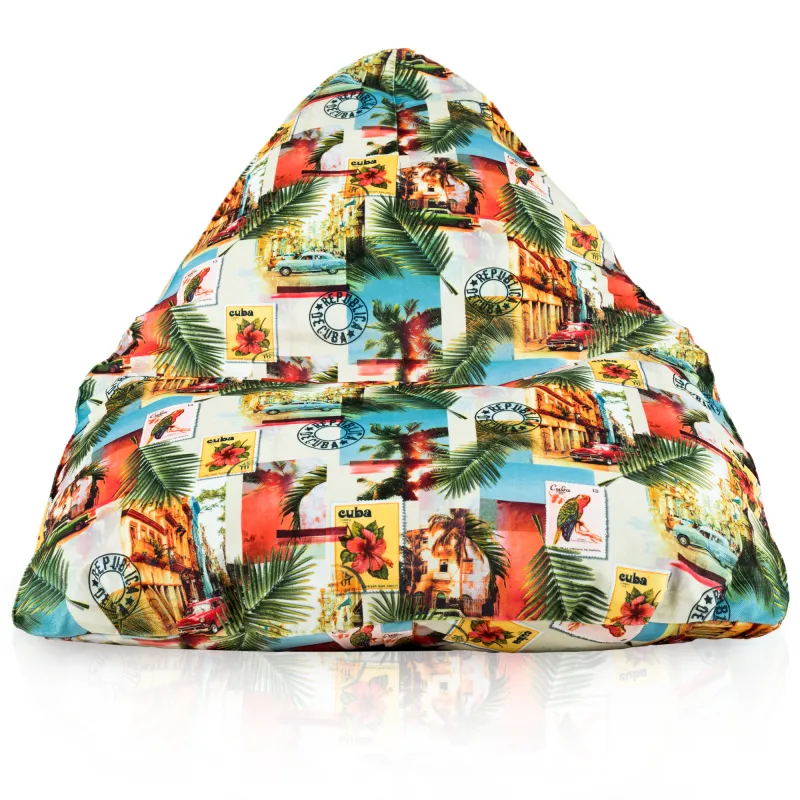 Pouf Poire de Sol XL Bermuda - Tissu Imprimé Premium – vue 33