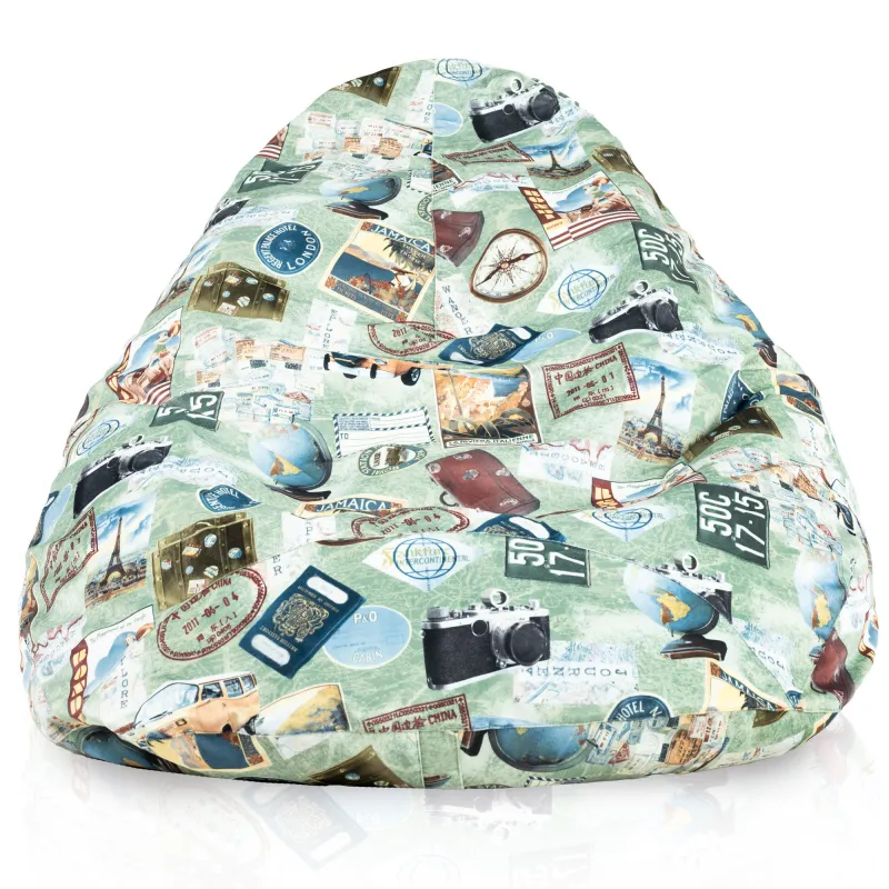 Pouf avec Dossier XXL Drop - Tissu Imprimé Premium – vue 34