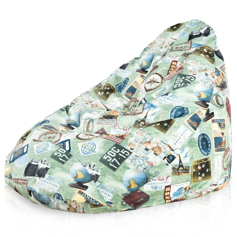 Pouf avec Dossier XXL Drop - Tissu Imprimé Premium – vue 8
