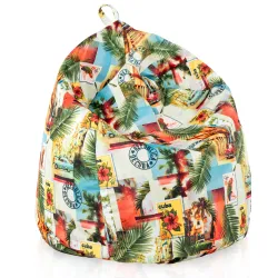 Pouf Poire pour enfants - Tissu Imprimé Premium