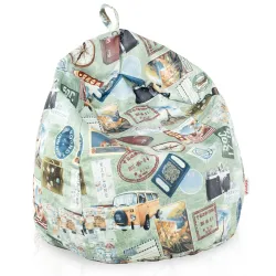 Pouf Poire pour enfants - Tissu Imprimé Premium