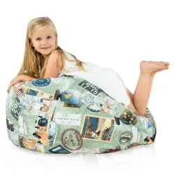 Pouf Poire L pour enfants - Tissu Imprimé Premium – vue 86