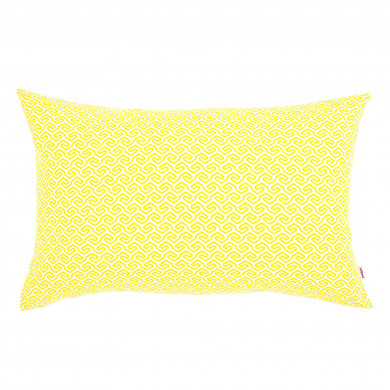 UV blanc et jaune Coussin Rectangulaire De Jardin 