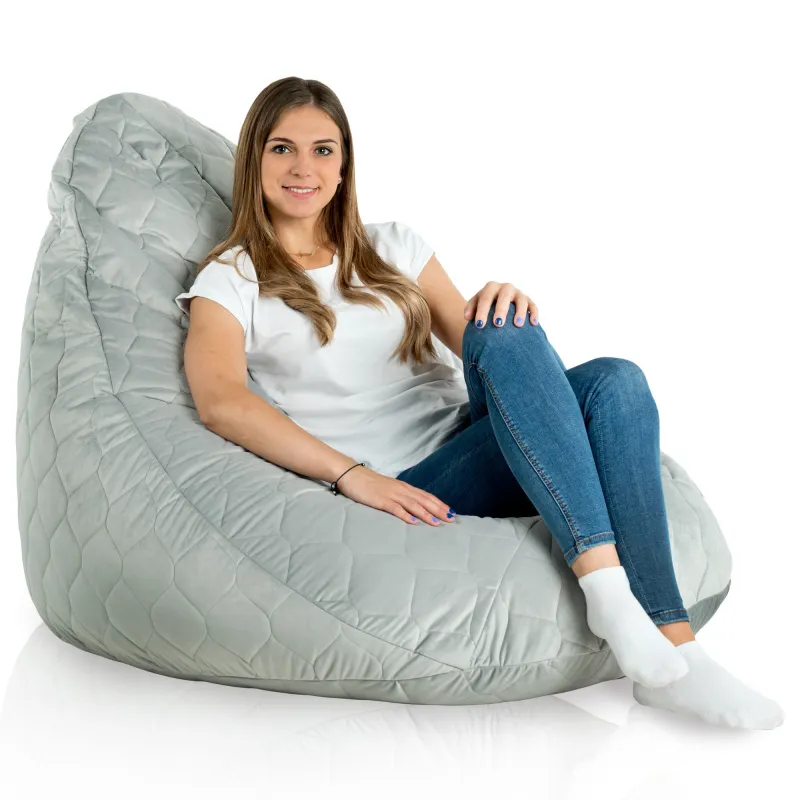 Pouf avec Dossier XXL Drop - Velours Soft – vue 66