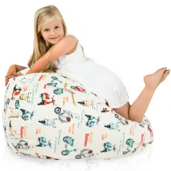 Pouf Poire L pour enfants - Tissu Imprimé Premium – vue 57
