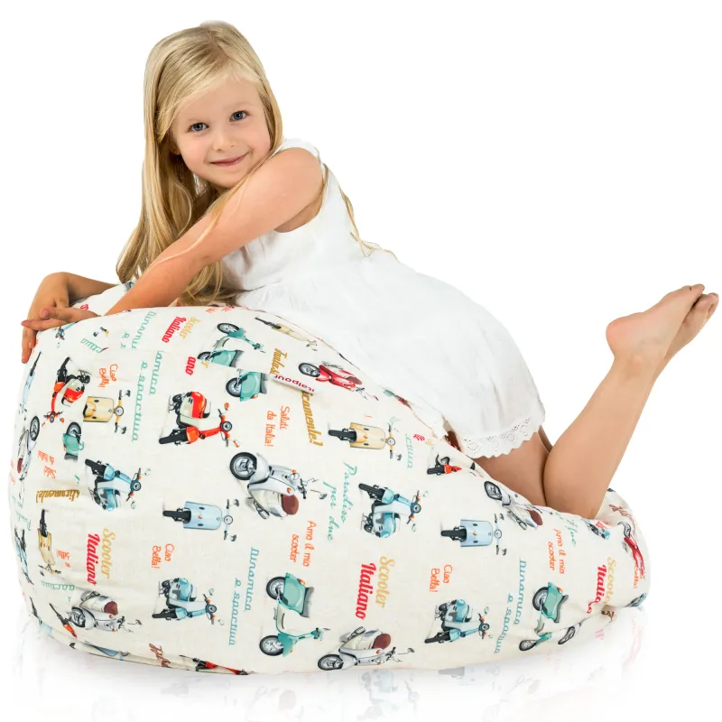 Pouf Poire L pour enfants - Tissu Imprimé Premium – vue 57