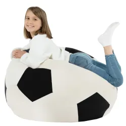 Noir Pouf De Football velours