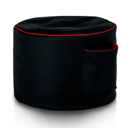 Noir Pouf Rond Cylindre Gaming - Simili-cuir
