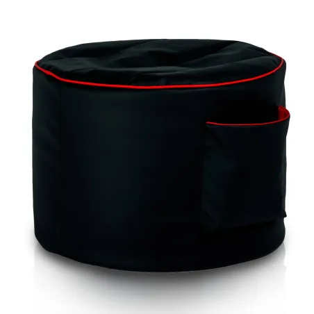 Pouf gaming cylindrique noir en simili cuir pour une utilisation durable