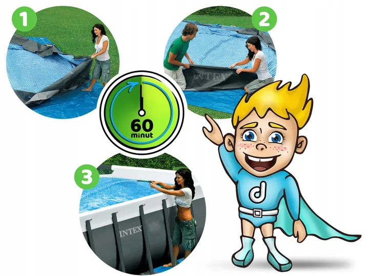 Piscine de jardin tubulaire 549 x 274 x 132 cm 21en1 INTEX 26356 + trottinette GRATUIT - 8