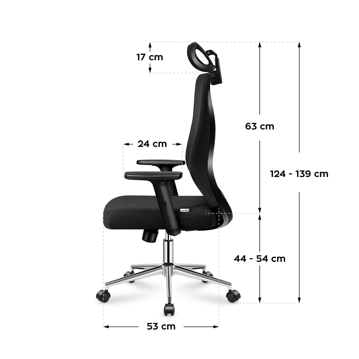 Dimensions du fauteuil Mark Adler Manager 3.5 Black