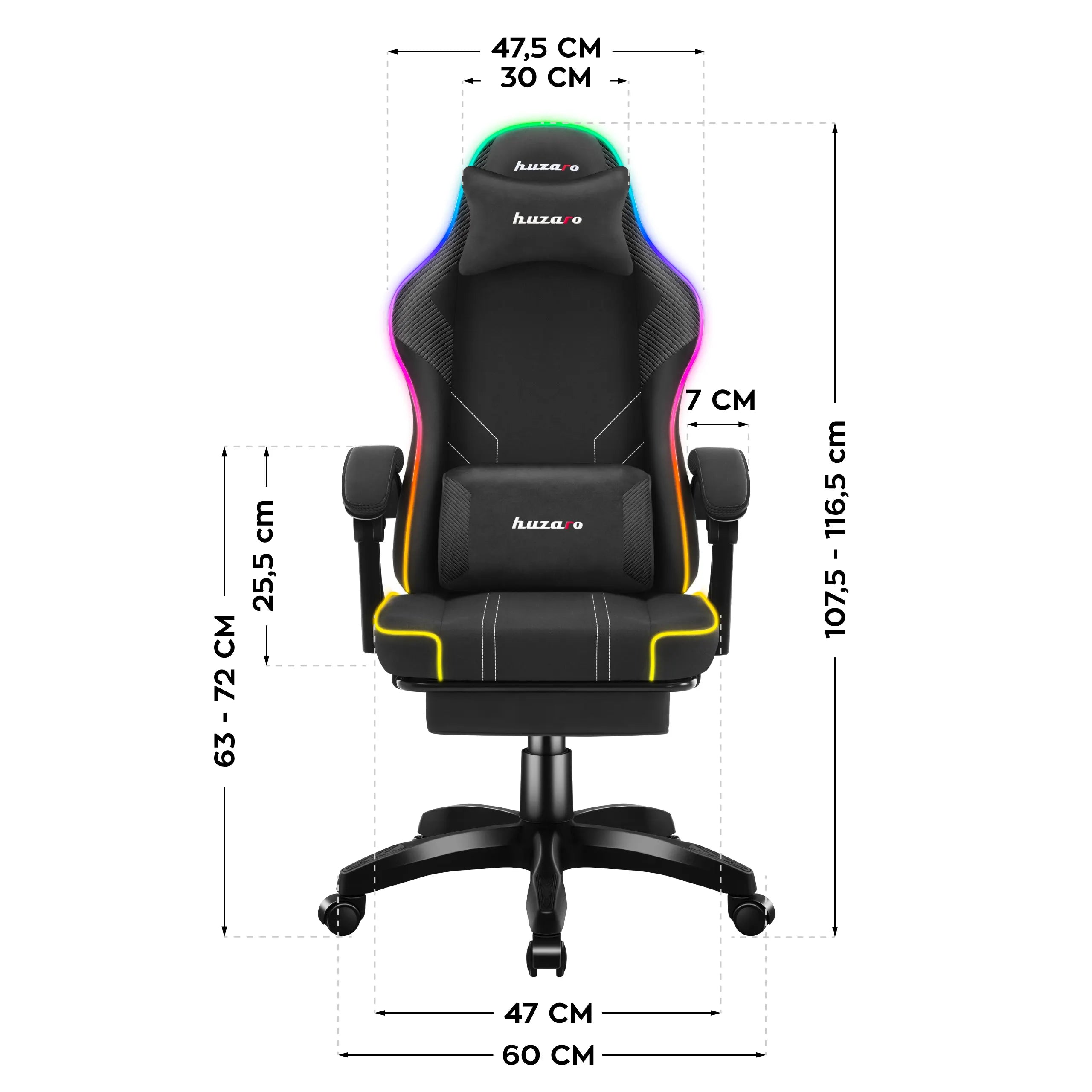 Dimensions du fauteuil Huzaro Force 3.7