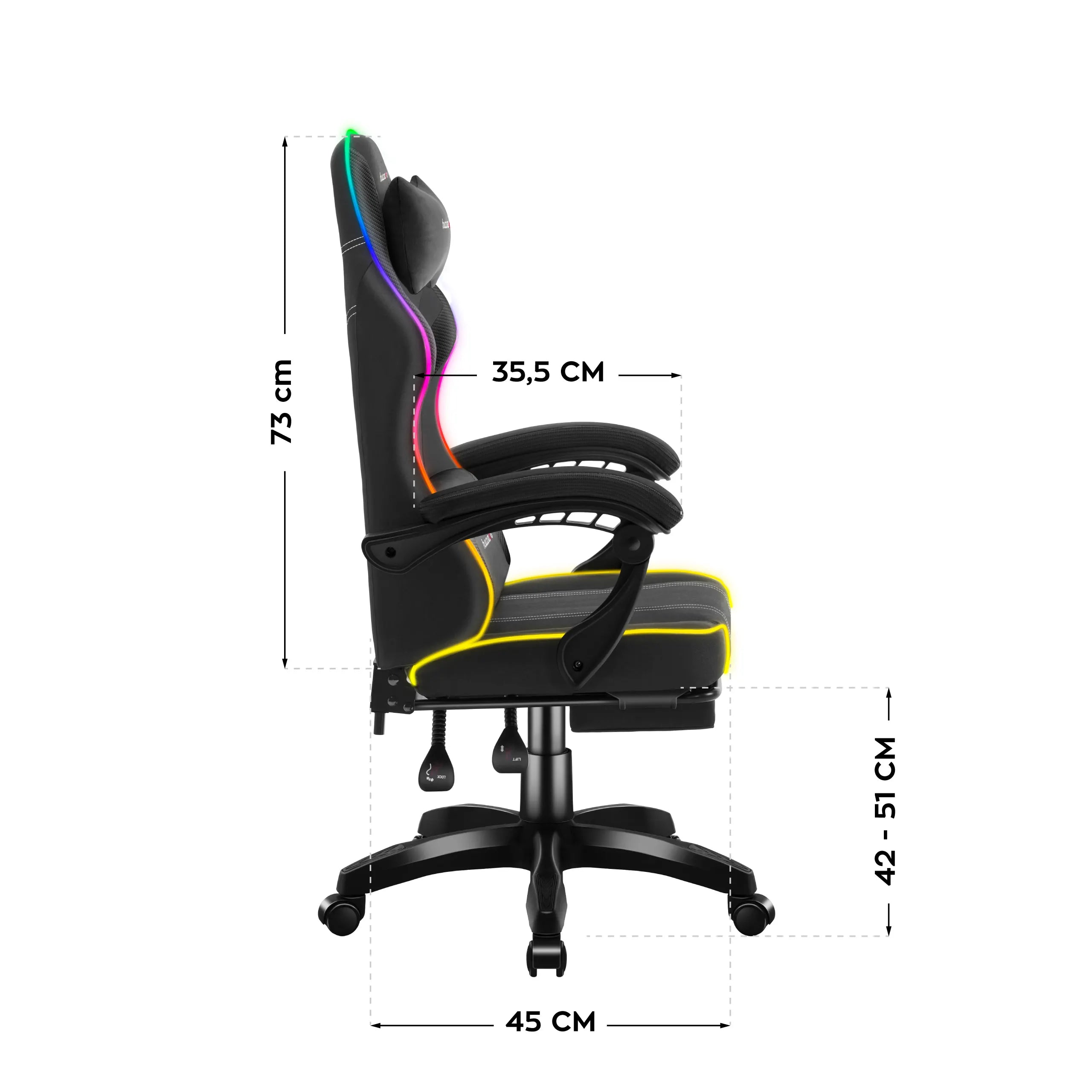 Dimensions du fauteuil Huzaro Force 3.7 dimensions 2