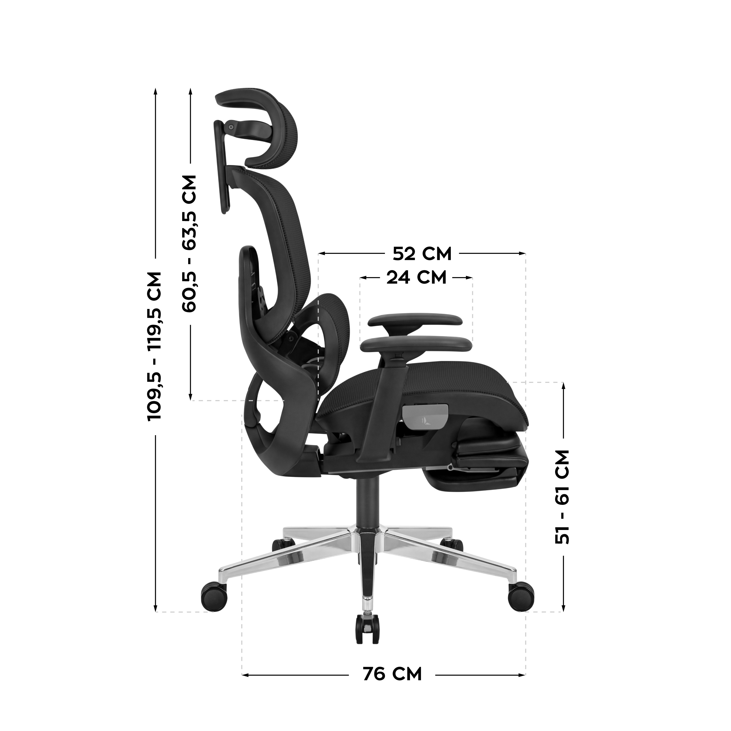 Dimensions du fauteuil Mark Adler Expert 9.3