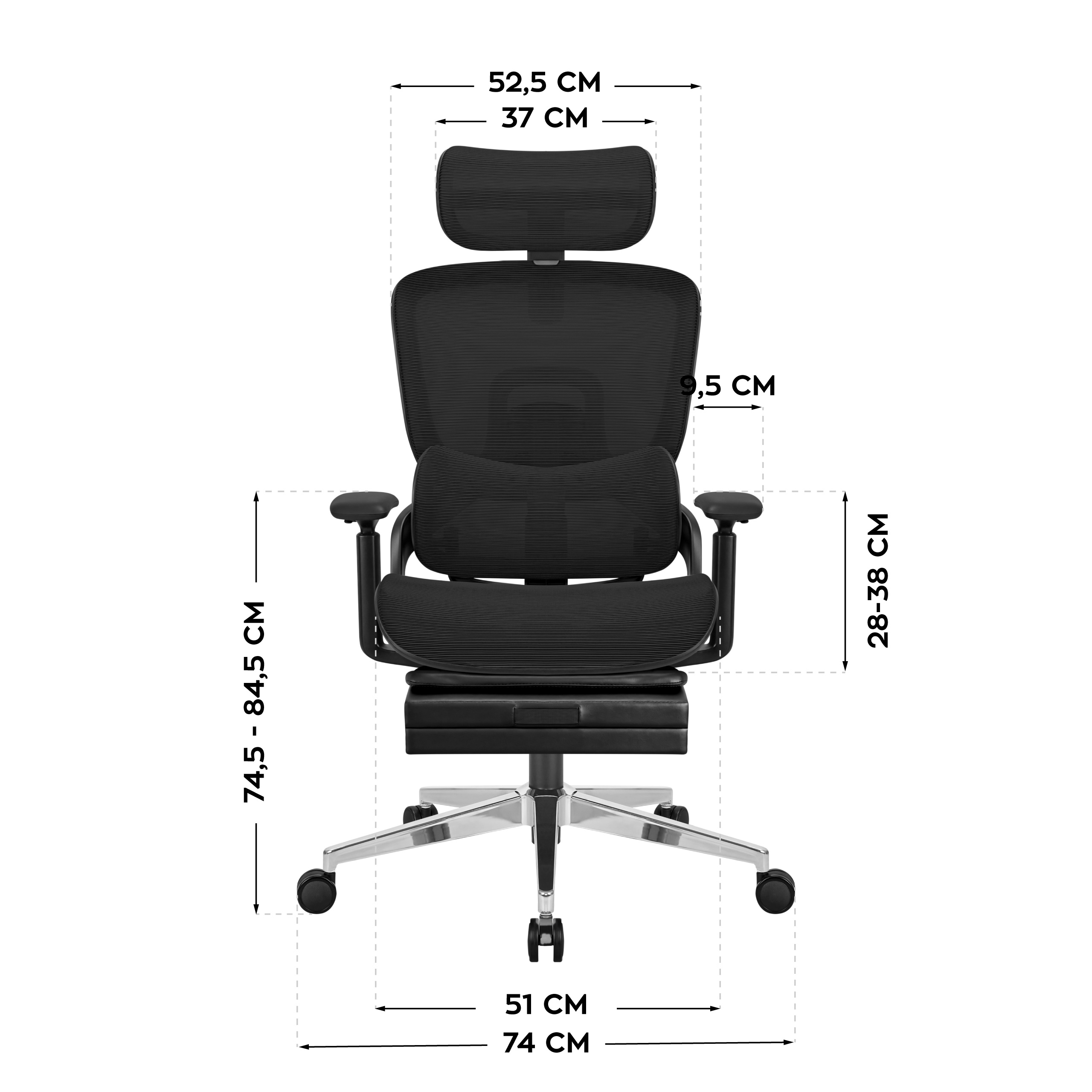 Dimensions du fauteuil Mark Adler Expert 9.3