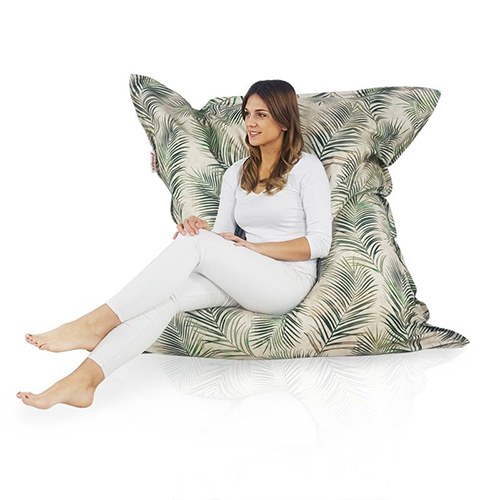 Grand coussin d'assise Italpouf au style botanique naturel