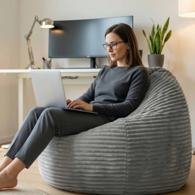 Style Stripe – Poufs et poufs poire