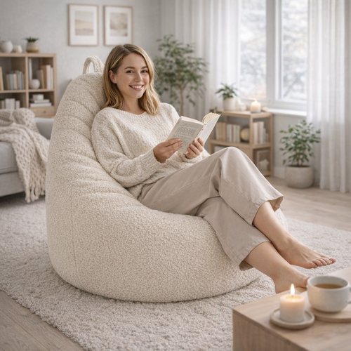 Pouf bouclette – douce texture teddy