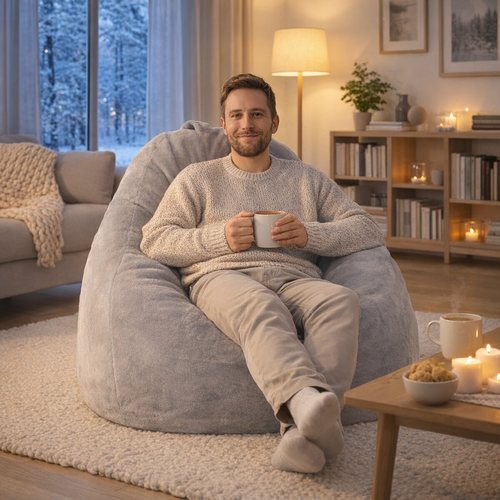 Pouf Yeti – fausse fourrure pour les soirées d'hiver